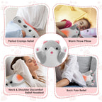 USB Heated Cat Plush Pillow with Adjustable Heat and Timer