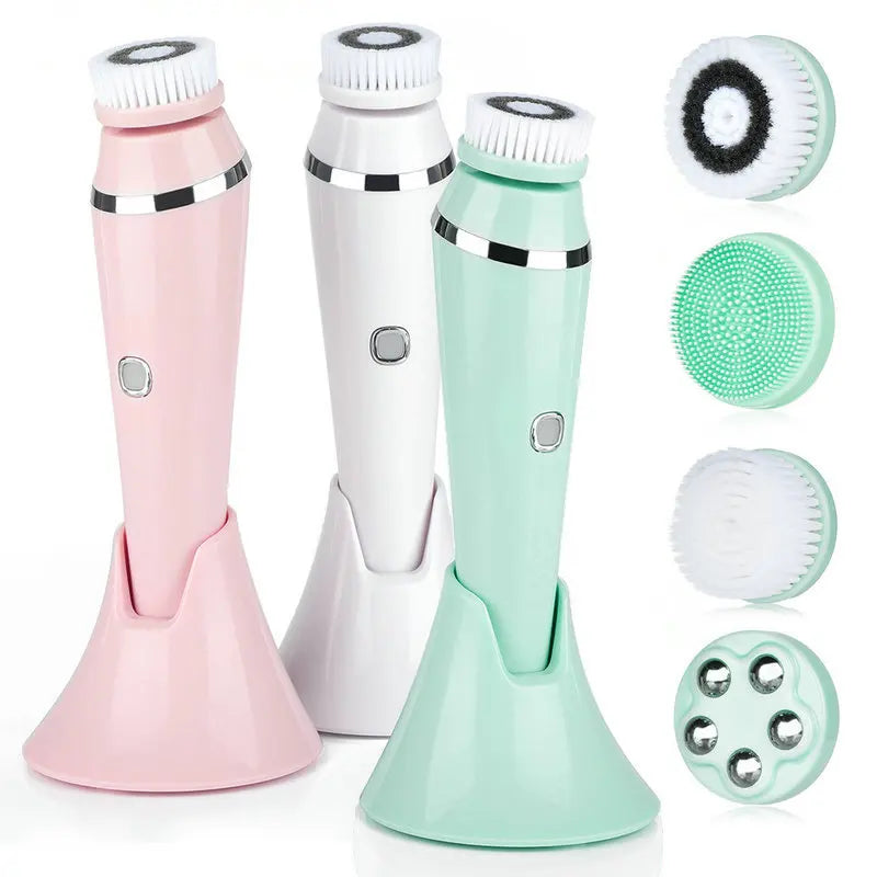 4-in-1 Electric Rotating Facial Cleansing and Massage Brush