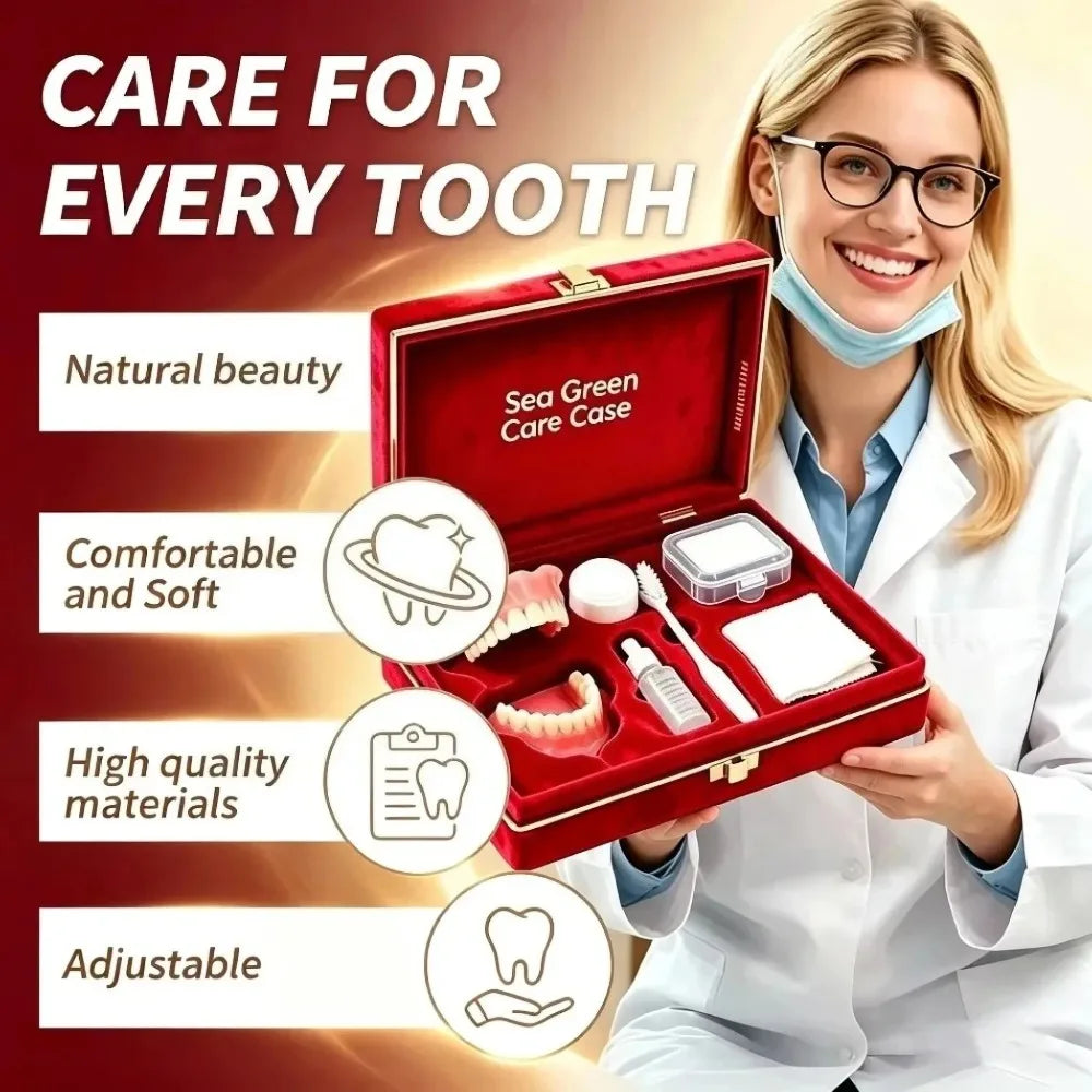 Comfortable Silicone Full-Mouth Denture Set with Storage Case