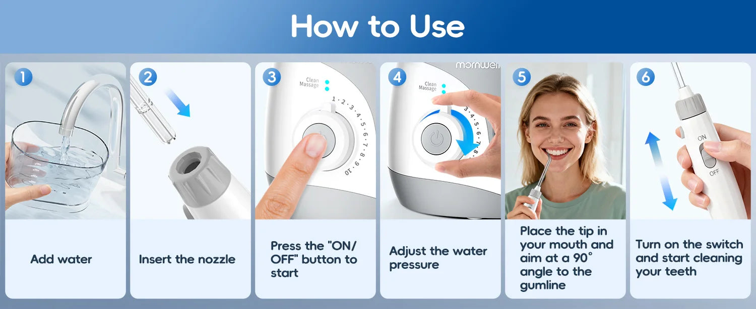 Electric Water Flosser for Teeth with 8 Multi-Function Nozzles - 13