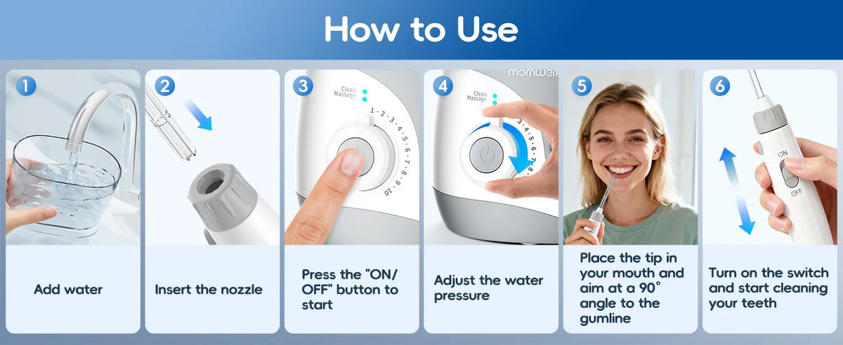 Electric Water Flosser for Teeth with 8 Multi-Function Nozzles