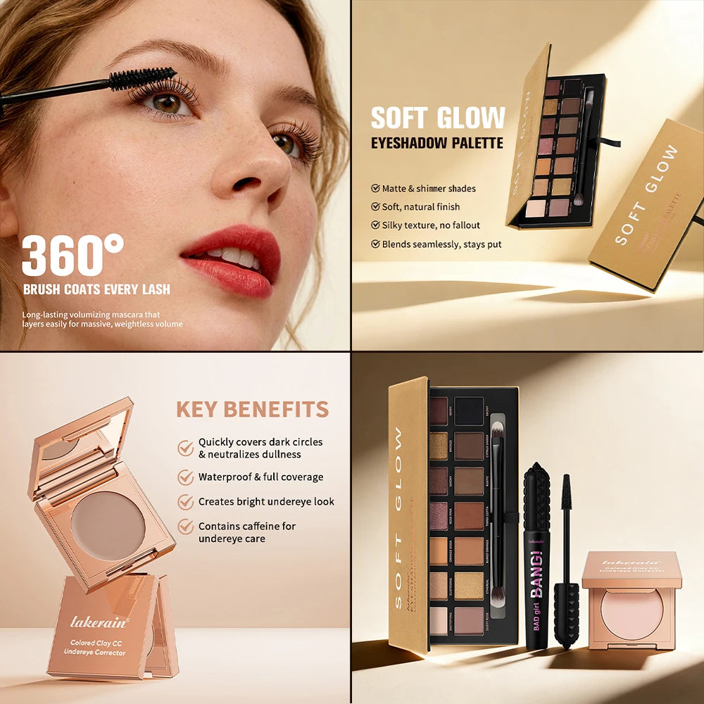 3-Piece Professional Eye Makeup Essentials Kit