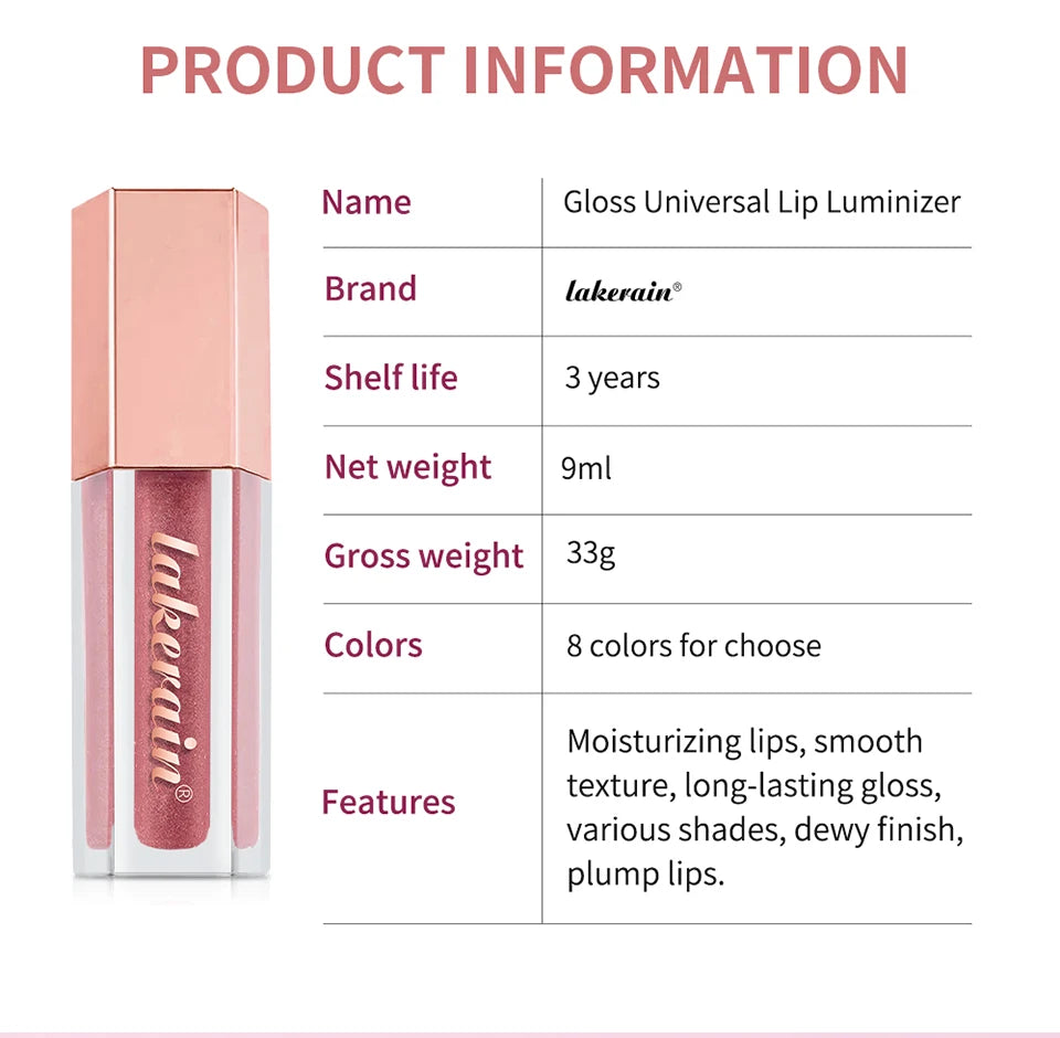 Moisturizing Shimmer Lip Gloss for Plump Hydrated Lips