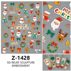 3D Christmas Cartoon Nail Art Sticker Decals