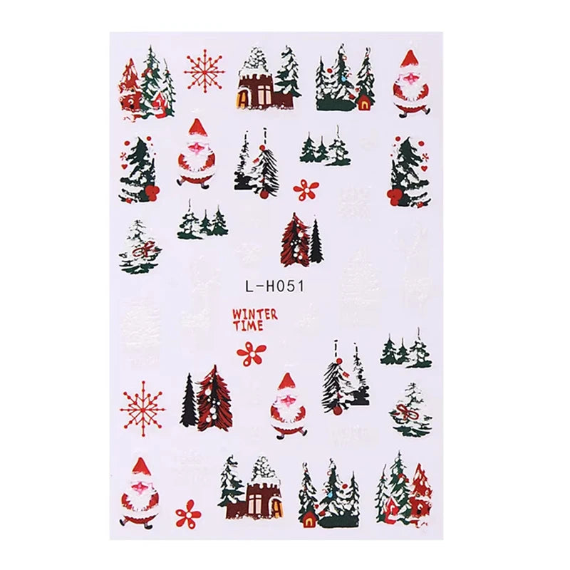 3D Christmas Cartoon Nail Art Sticker Decals