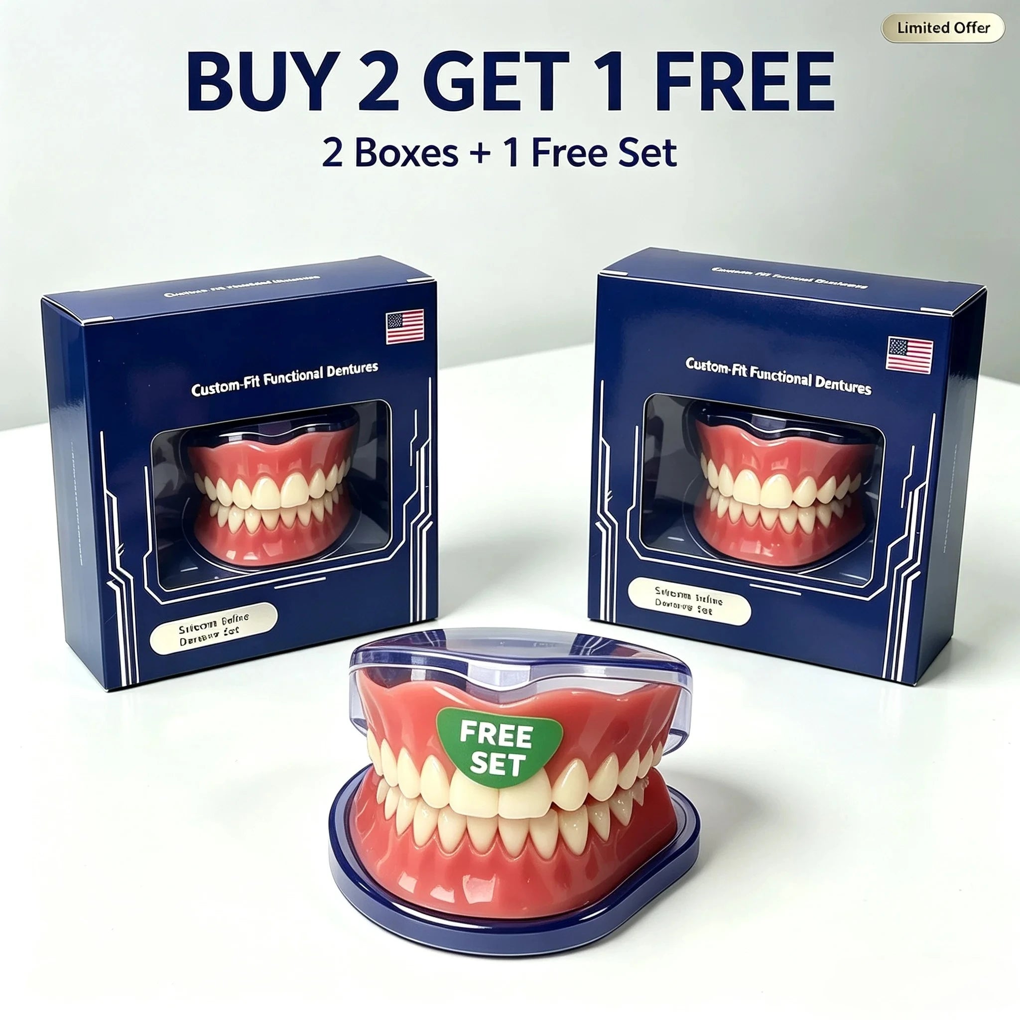 Custom-Fit Silicone Denture Set for Natural Smile and Comfort - 13