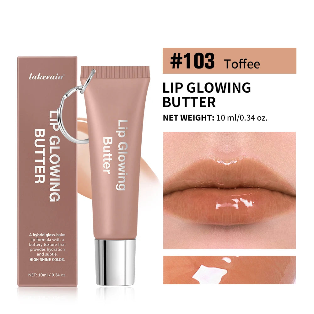 Moisturizing Lip Glowing Butter Gloss with Keychain - 28