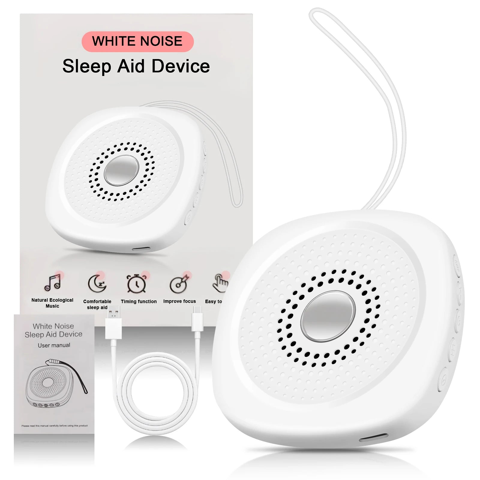 Portable White Noise Sound Machine for Sleep and Travel - 17