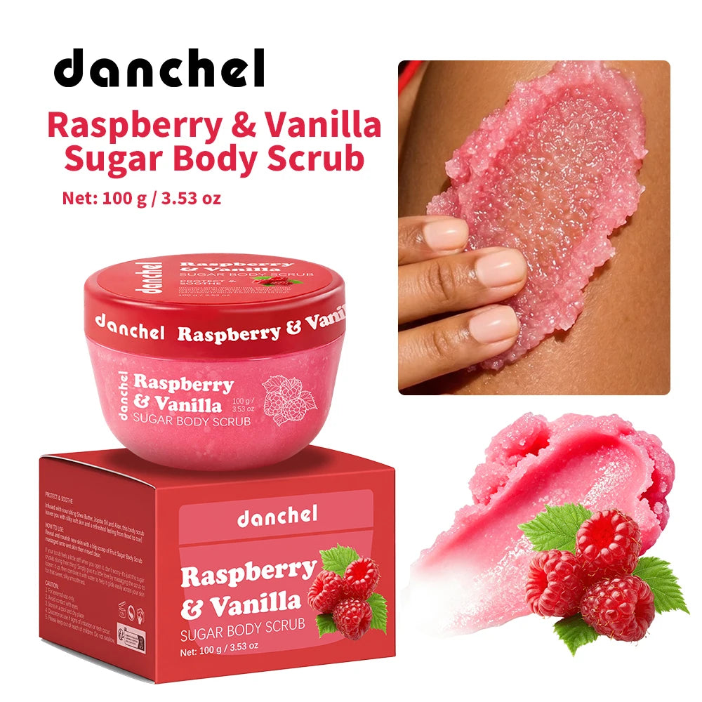 Raspberry Vanilla Sugar Body Scrub for Smooth Exfoliated Skin