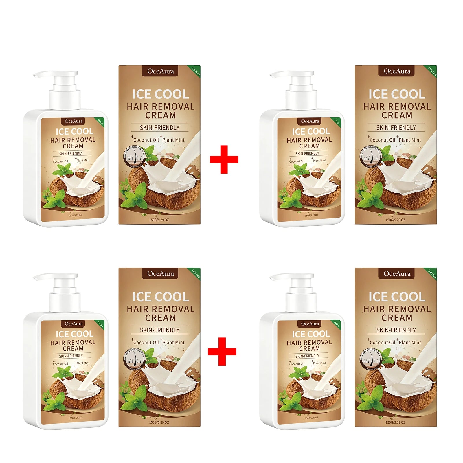 Ice Cool Painless Hair Removal Cream for Face and Body - 20