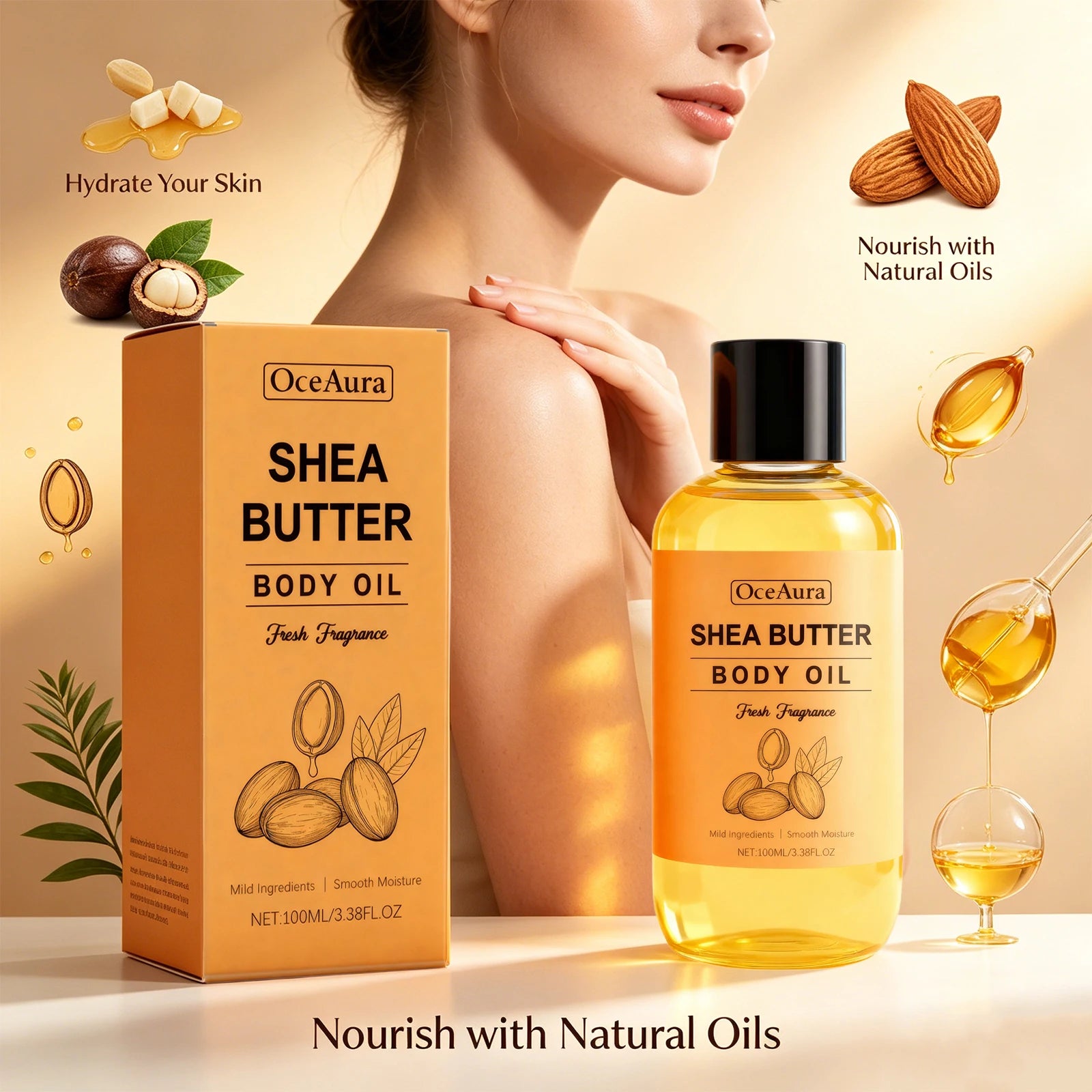 Shea Butter Nourishing Body Oil for Dry Skin - 3