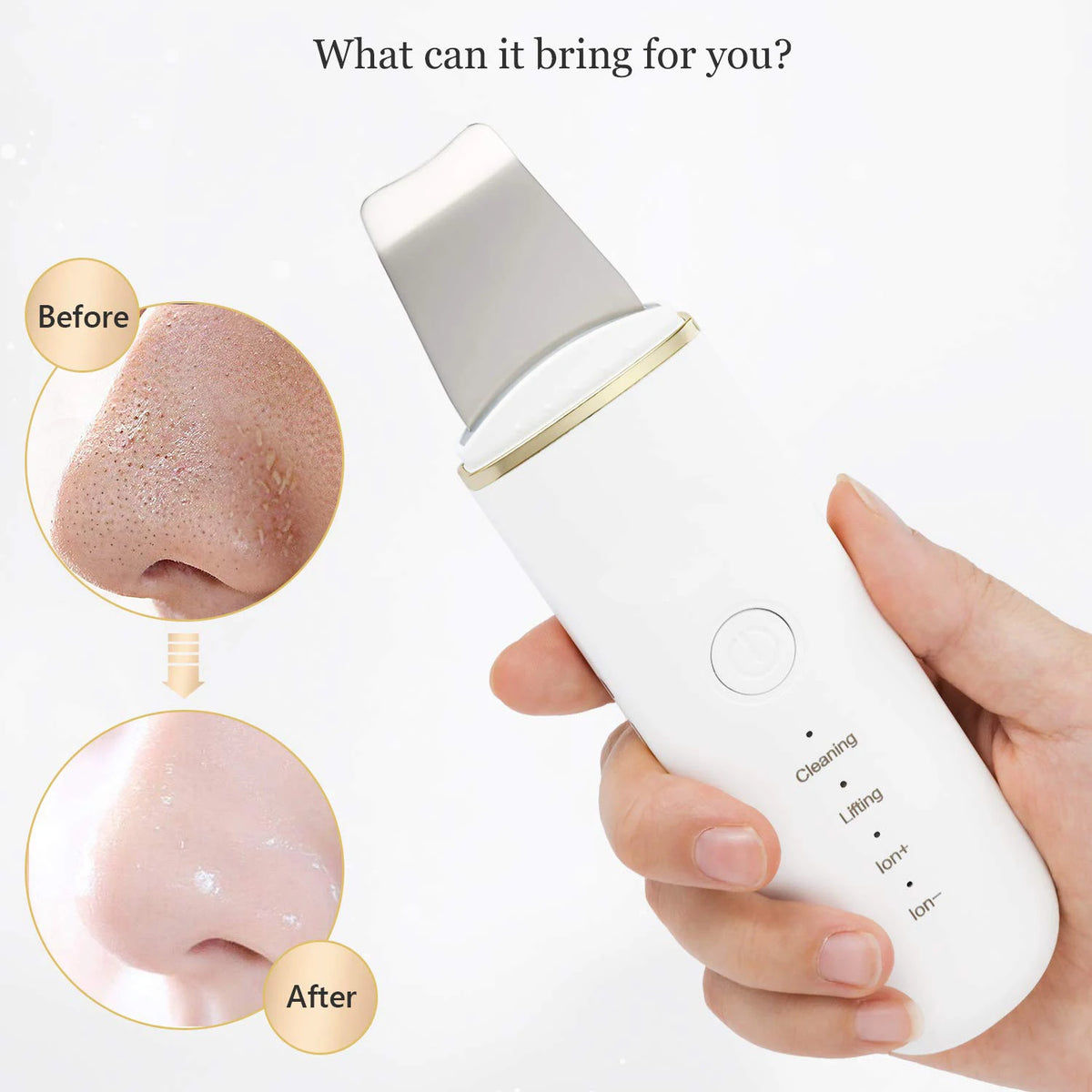 Ultrasonic Facial Skin Scrubber and Pore Cleaner Spatula