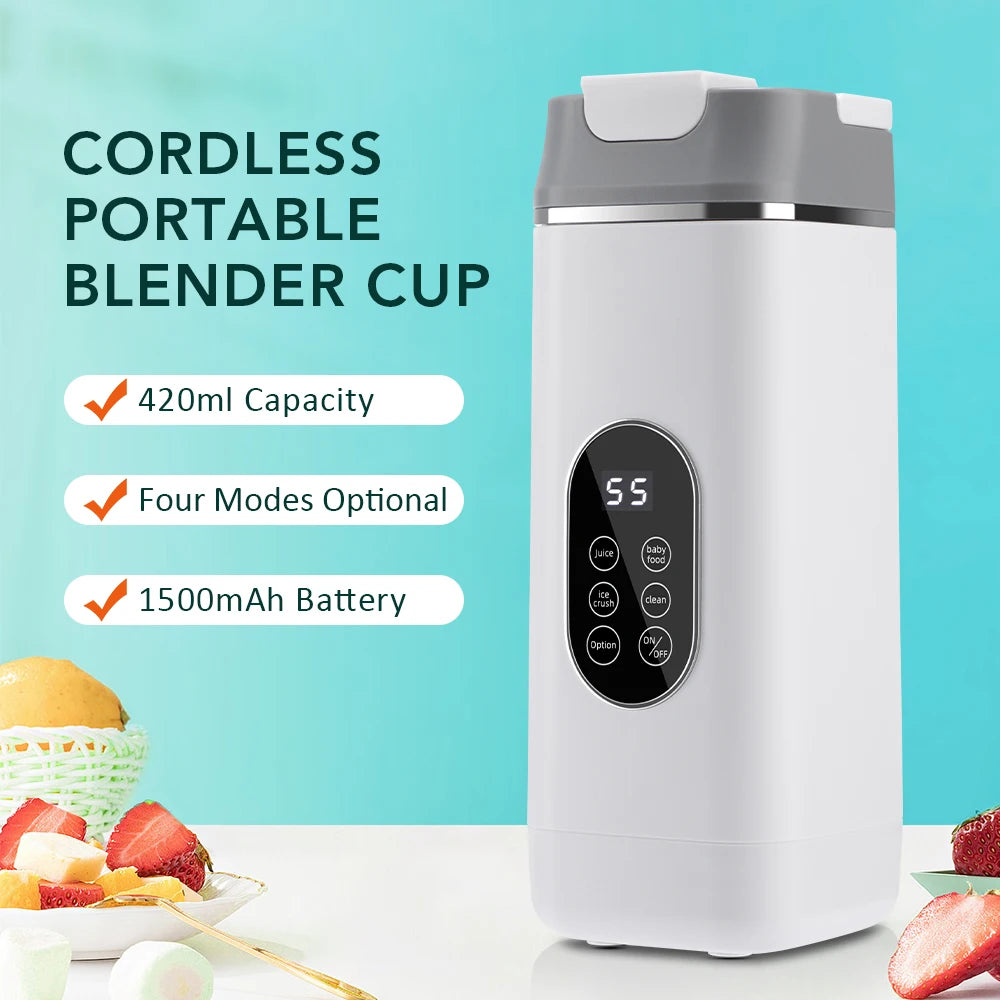 Portable 12-Blade Electric Juicer Cup with Digital Display - 7
