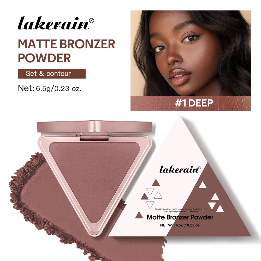 Matte Bronzer Powder for Long-Lasting Waterproof Face Contouring