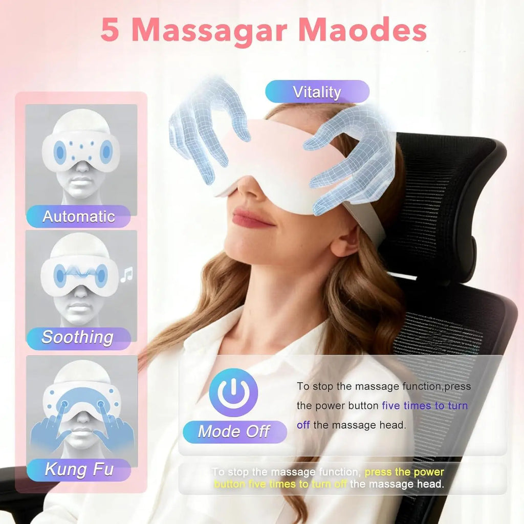 Smart Cooling Eye Massager with Vibration for Stress Relief