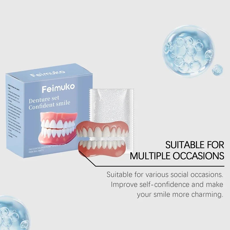 Temporary Cosmetic Denture Set for Instant Smile Restoration
