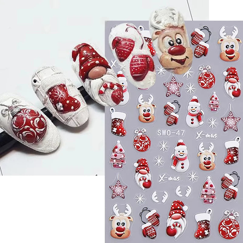 Christmas Cartoon Nail Art Stickers