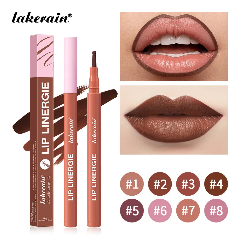 Waterproof Sculpting Ballpoint Felt Tip Lip Liner Stain - 1