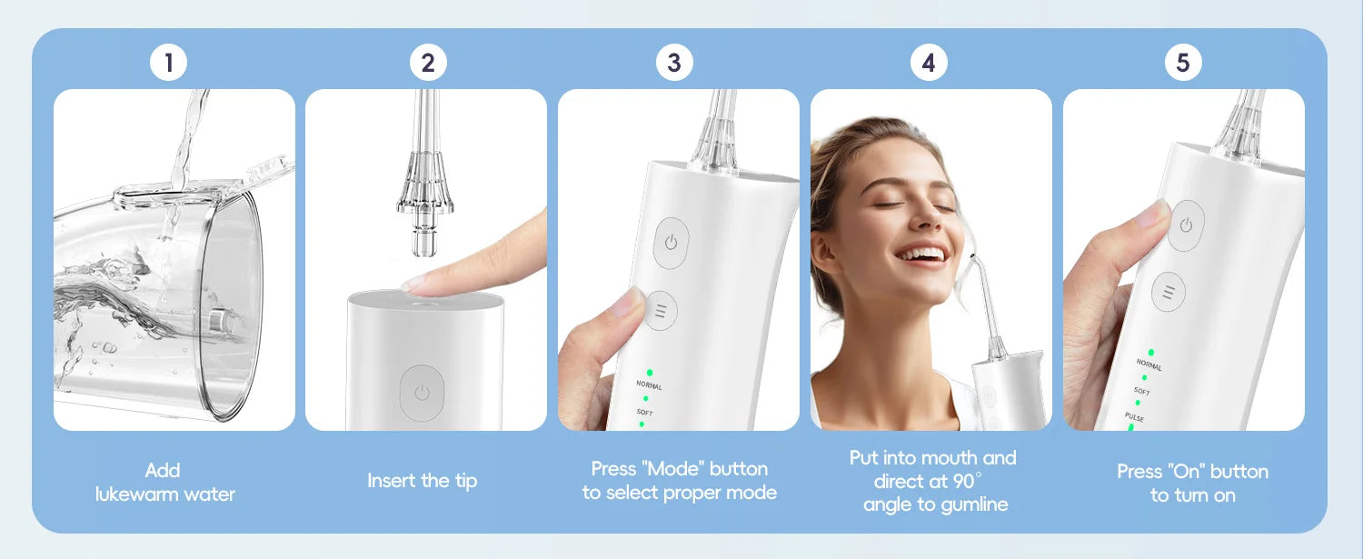 Portable Cordless Water Flosser for Teeth Cleaning - 11