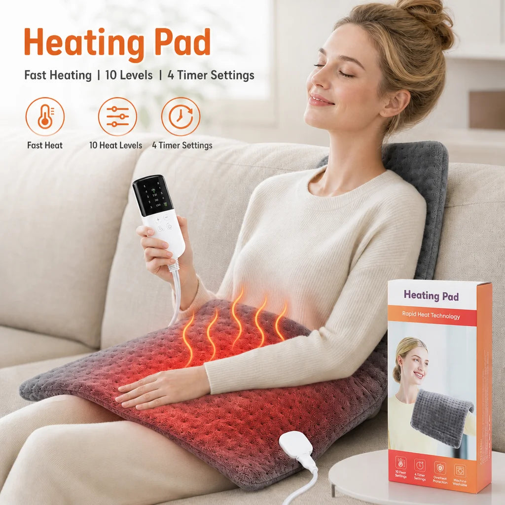 Electric Heating Pad for Back and Leg Pain Relief with Timer