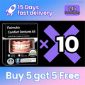 Comfort-Fit Silicone Cosmetic Dentures for Upper and Lower Teeth