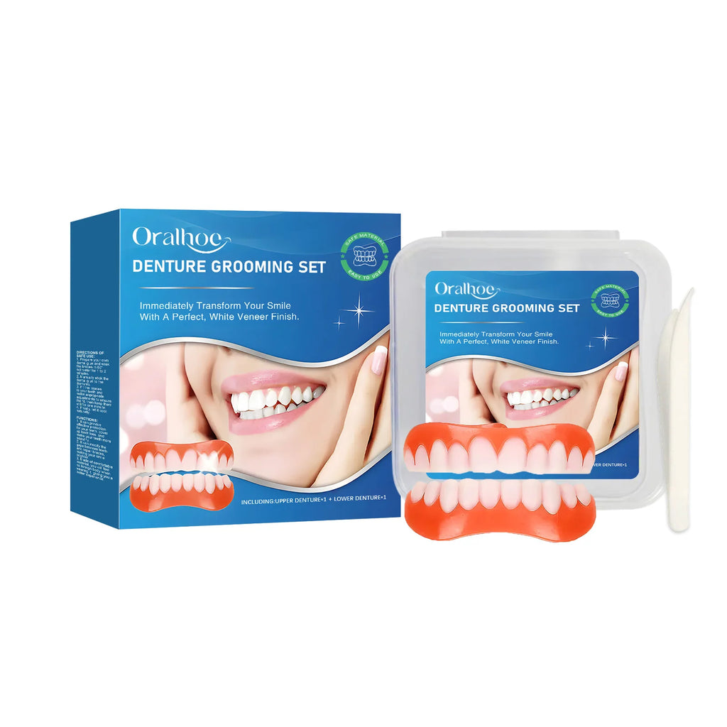 Temporary Silicone Snap-On Veneer Dentures Set