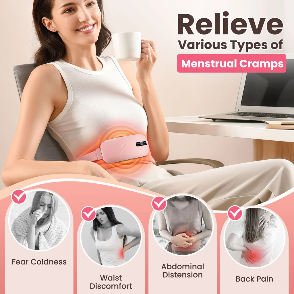 Portable Cordless Menstrual Heating Pad with Vibration Massage