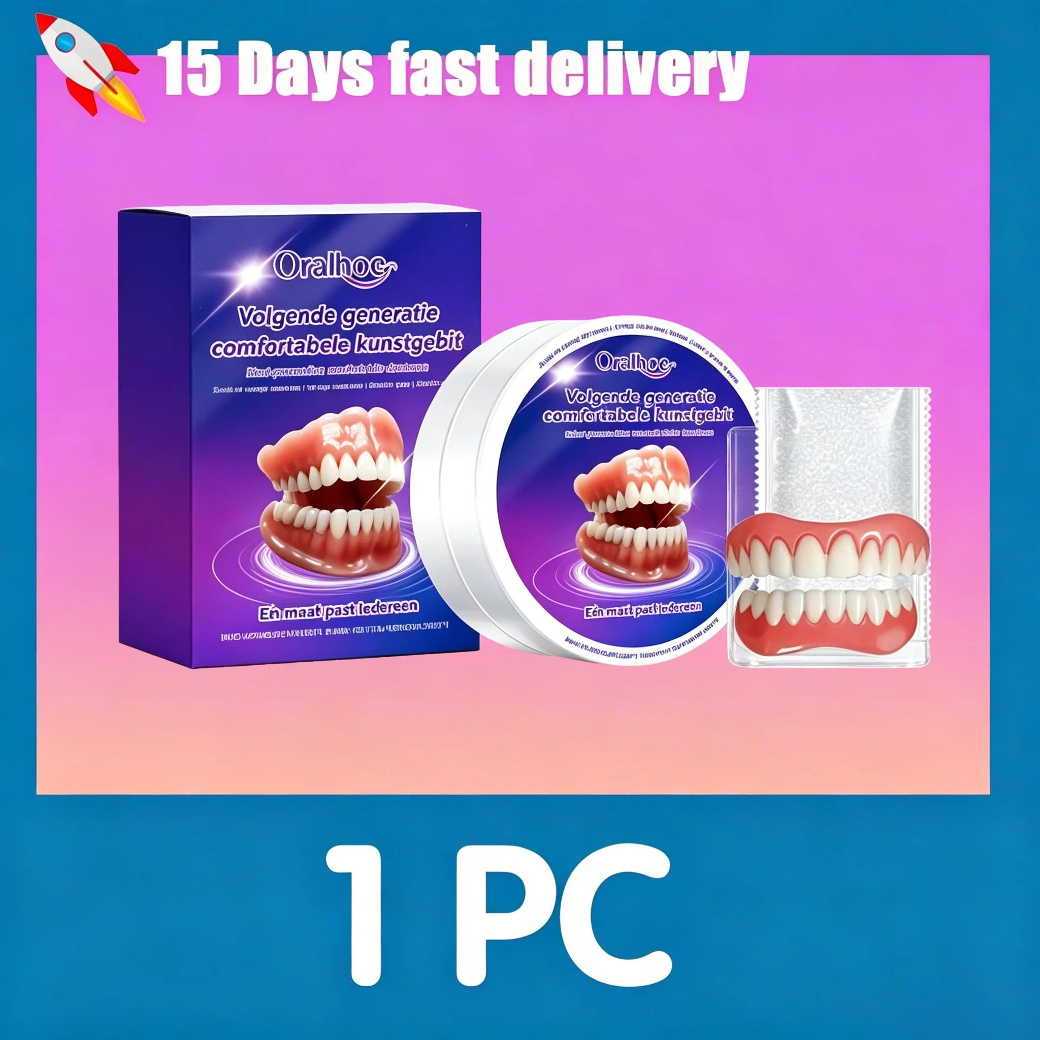 Instant Snap-On Silicone Denture Smile Kit - 10