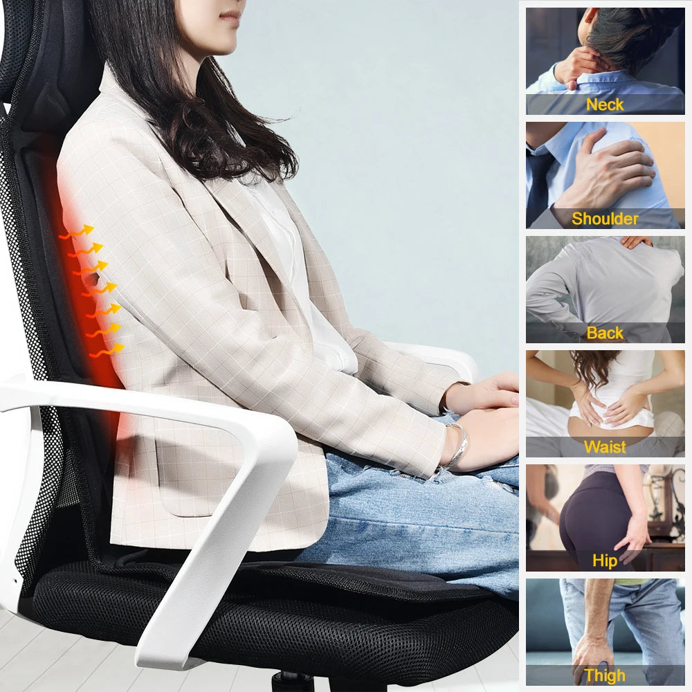 Full-Body Electric Heated Vibration Massage Chair Mat - 20