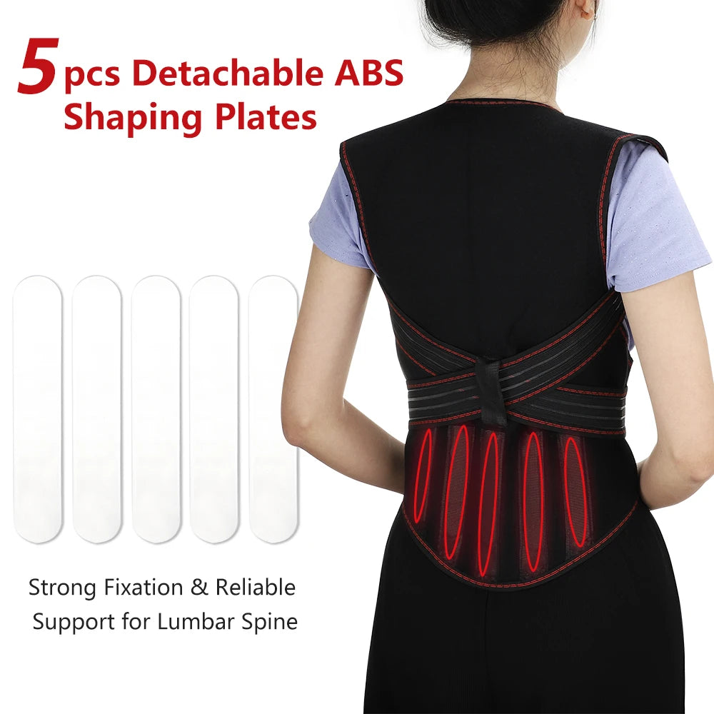 Self-Heating Tourmaline Magnetic Back and Shoulder Support Brace