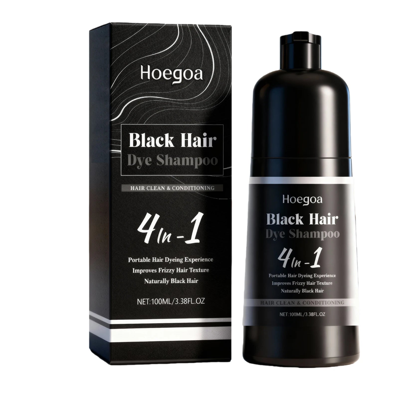 4-in-1 Black Hair Dye Shampoo for Gray Coverage - 7