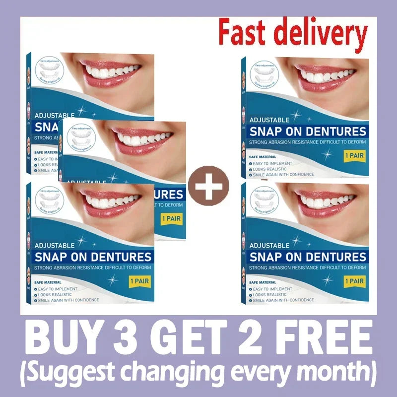 Adjustable Snap-On Dentures for Instant Smile Repair