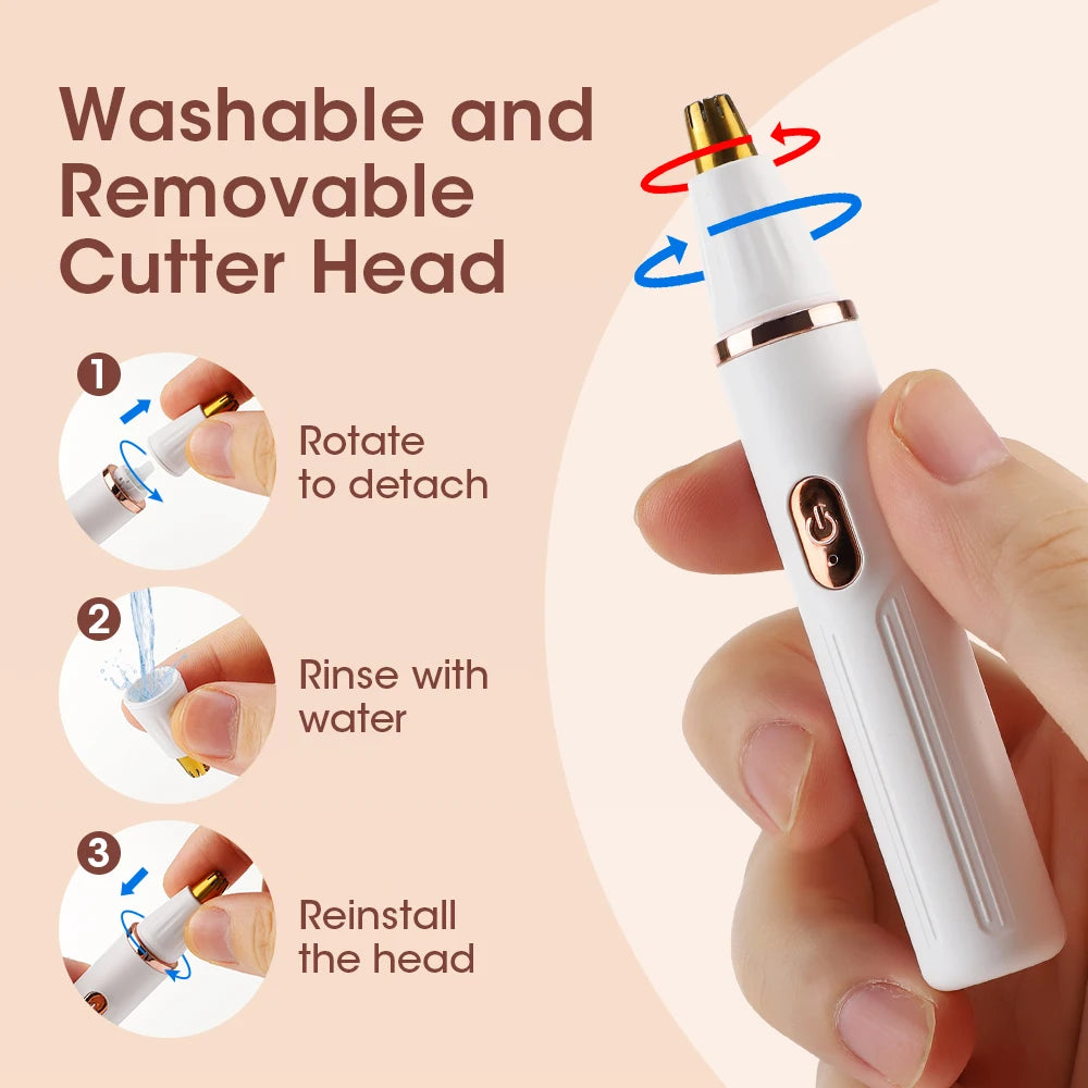 2-in-1 Electric Eyebrow and Nose Hair Trimmer