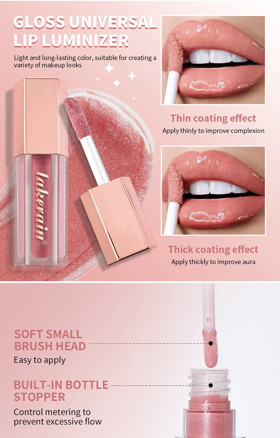 Moisturizing Shimmer Lip Gloss for Plump Hydrated Lips