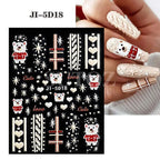 5D Embossed Christmas Nail Art Stickers
