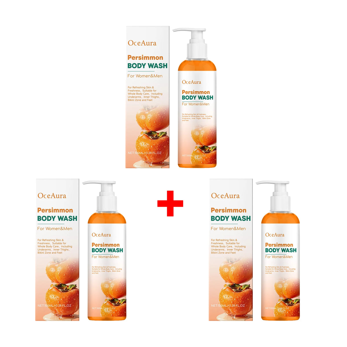 Persimmon Body Wash for Odor Control and Deep Skin Cleansing