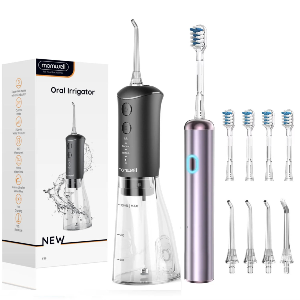 Portable Oral Irrigator and Electric Toothbrush Combo Set