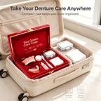 Portable Denture Care and Cleaning Travel Kit with Storage Case