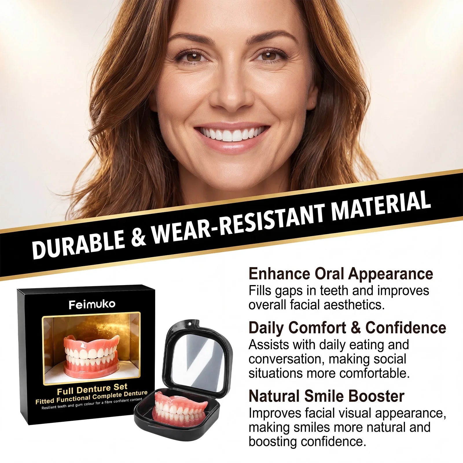 Full Mouth Realistic Resin Dentures for Natural Smile and Comfort