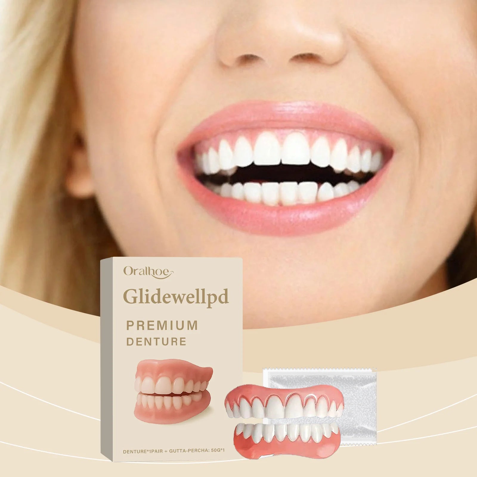 Temporary Silicone Cosmetic Dentures for Missing Teeth - 2