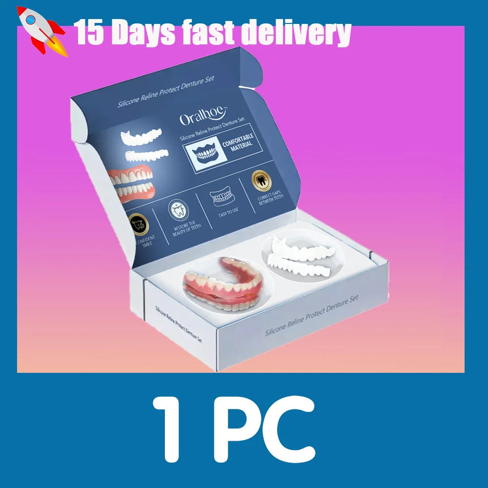 Adjustable Silicone Veneer Teeth Set for Natural Smile