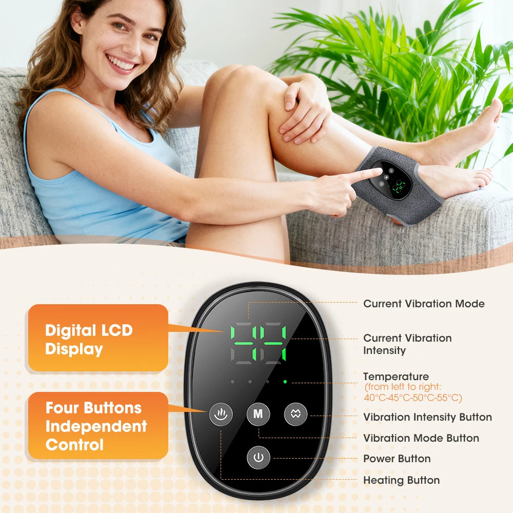 Cordless Heated Ankle Massager with Vibration Therapy
