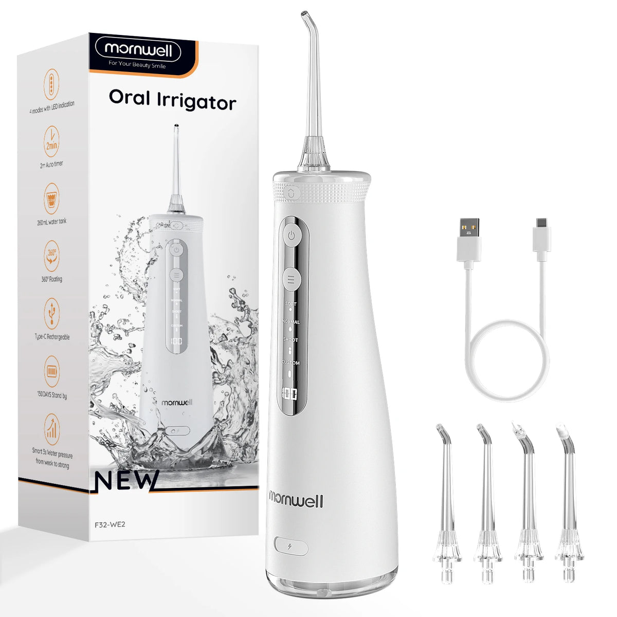 Portable Cordless Water Flosser for Teeth and Braces