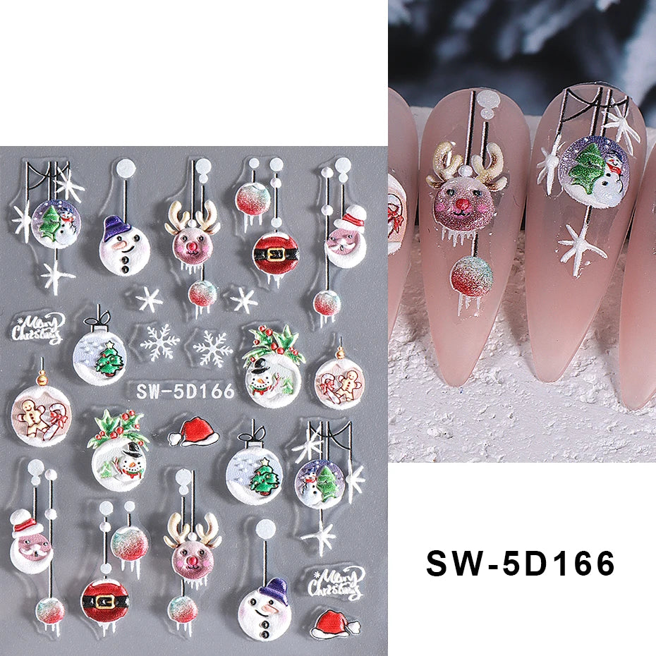 3D Christmas Cartoon Nail Art Sticker Decals - 71