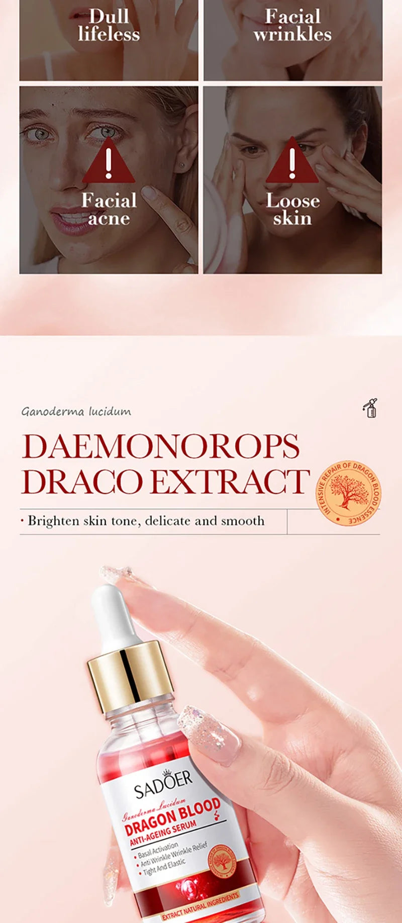 Dragon Blood Facial Serum for Anti-Aging and Skin Firming