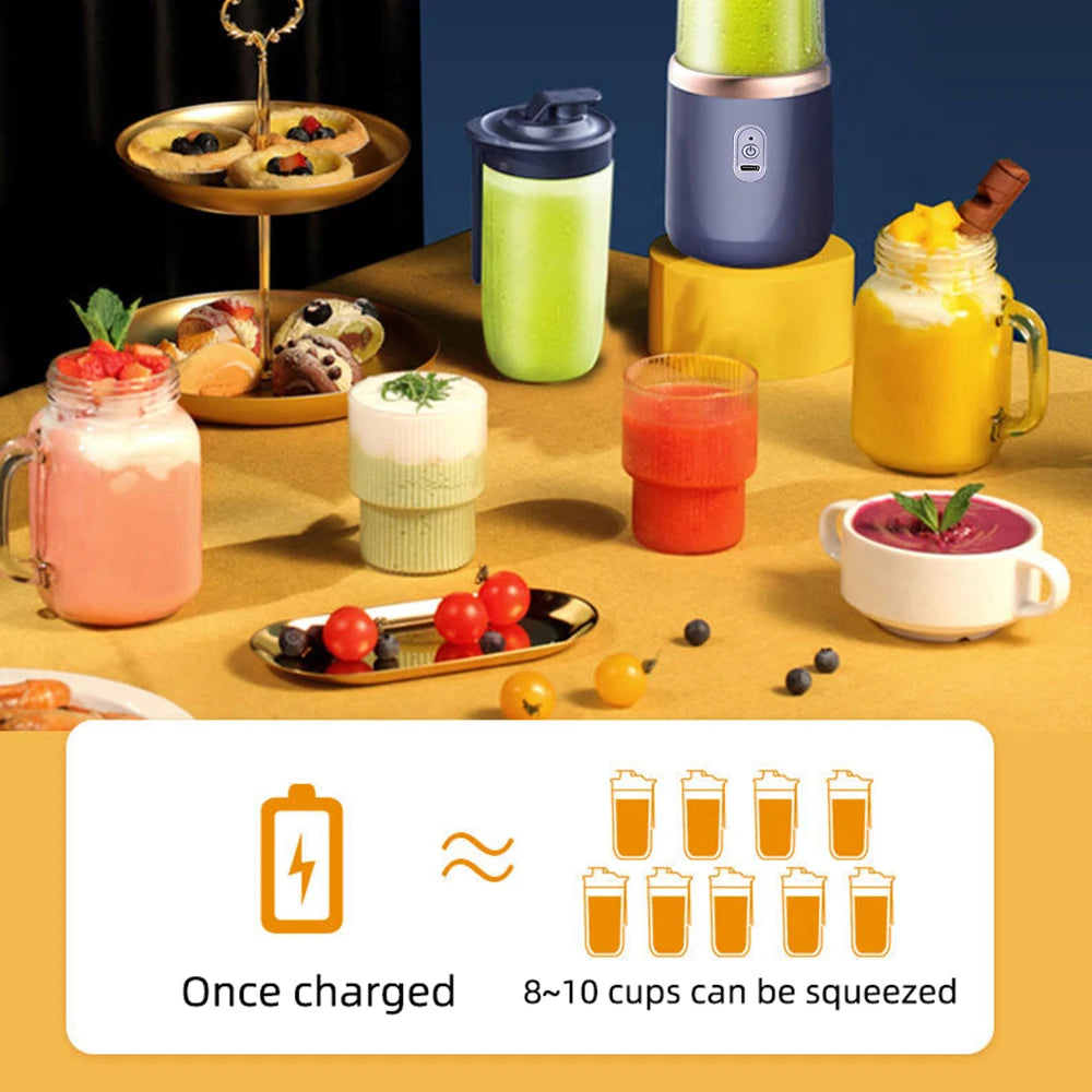 Portable Wireless Electric Fruit Blender and Juicer Cup - 5