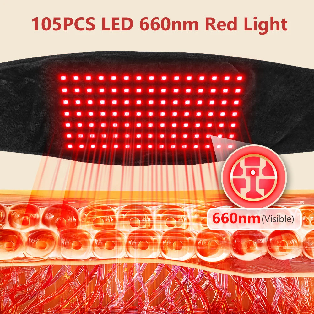 Red Light Therapy Heating Belt for Pain Relief and Cramps