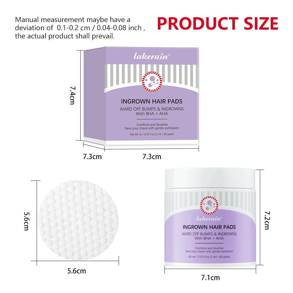 Exfoliating Ingrown Hair Treatment Pads for Razor Bumps - 13