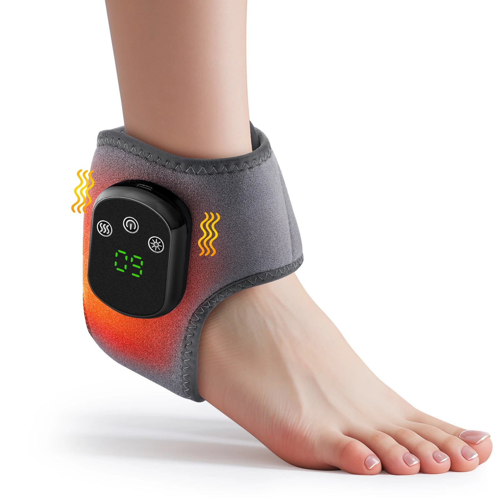 Heated Ankle Massage Wrap with Vibration for Pain Relief - 15