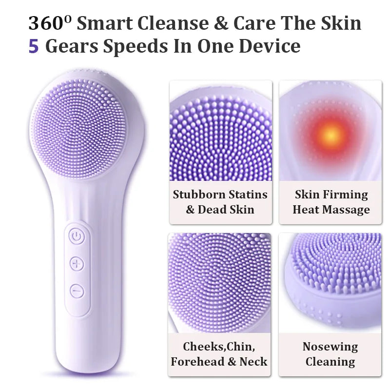 Sonic Waterproof Electric Facial Cleansing Brush - 2